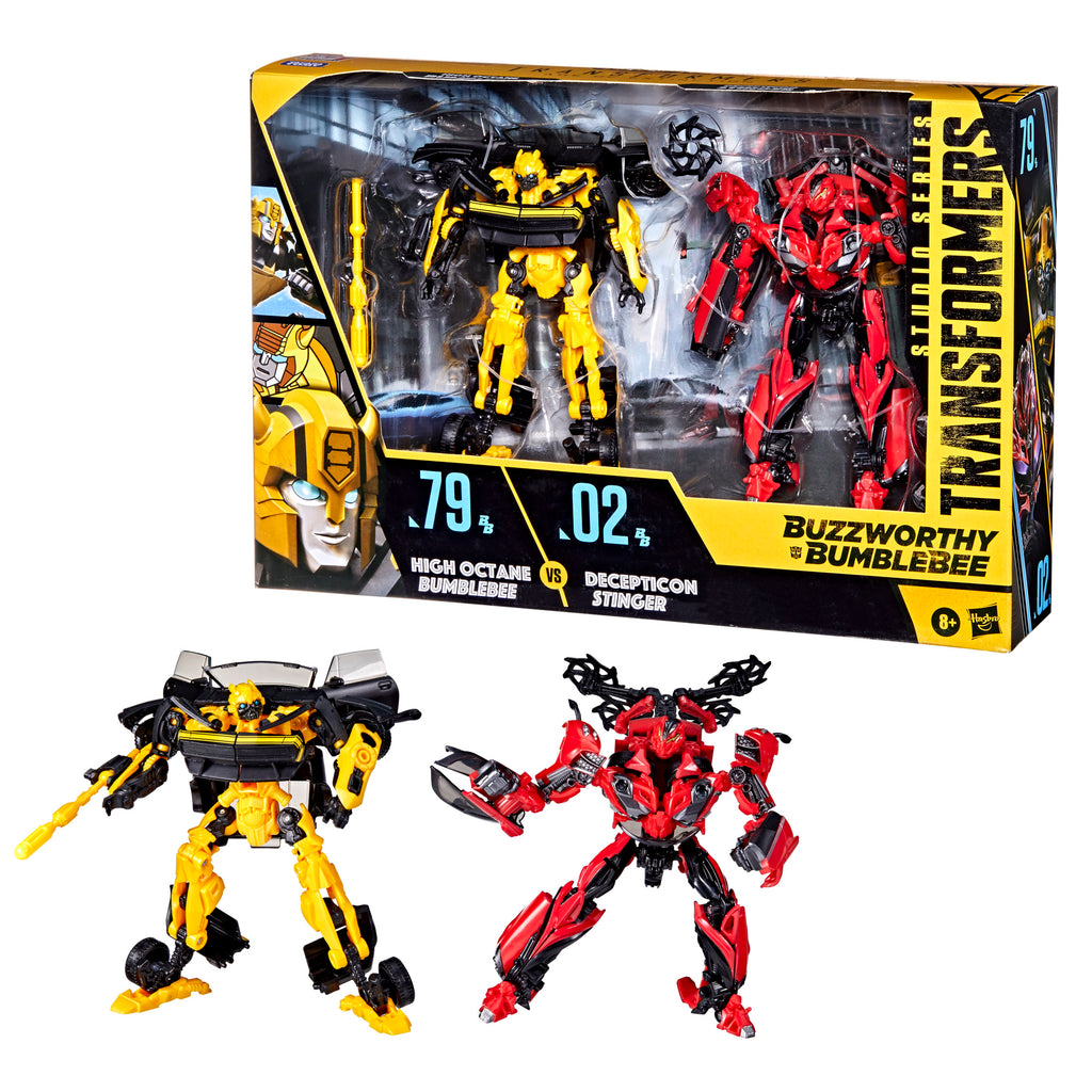 Transformers Buzzworthy Bumblebee Studio Series Deluxe 79BB High Octane Bumblebee vs. 02BB Decepticon Stinger